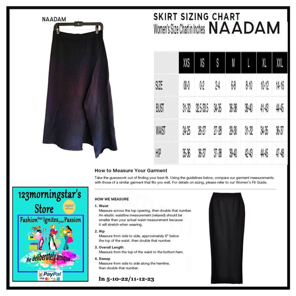 NAADAM NEW Asymmetrical Silk/Cashmere Rib Slit Midi Knit Skirt M - Picture 12 of 12